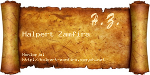 Halpert Zamfira névjegykártya